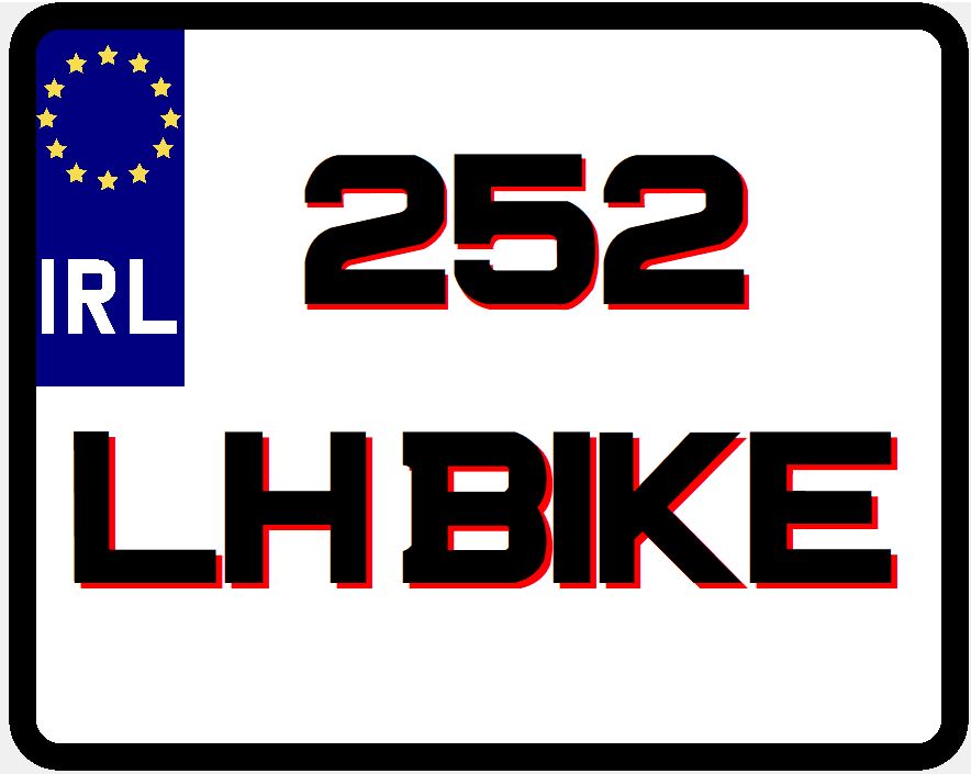 Motorbike number plate Ireland – style variant
