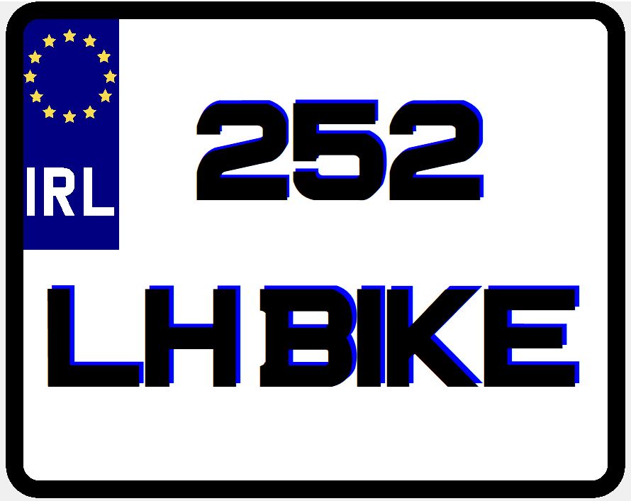 Motorbike number plate Ireland – style variant