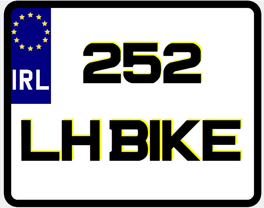 Motorbike number plate Ireland – style variant 2