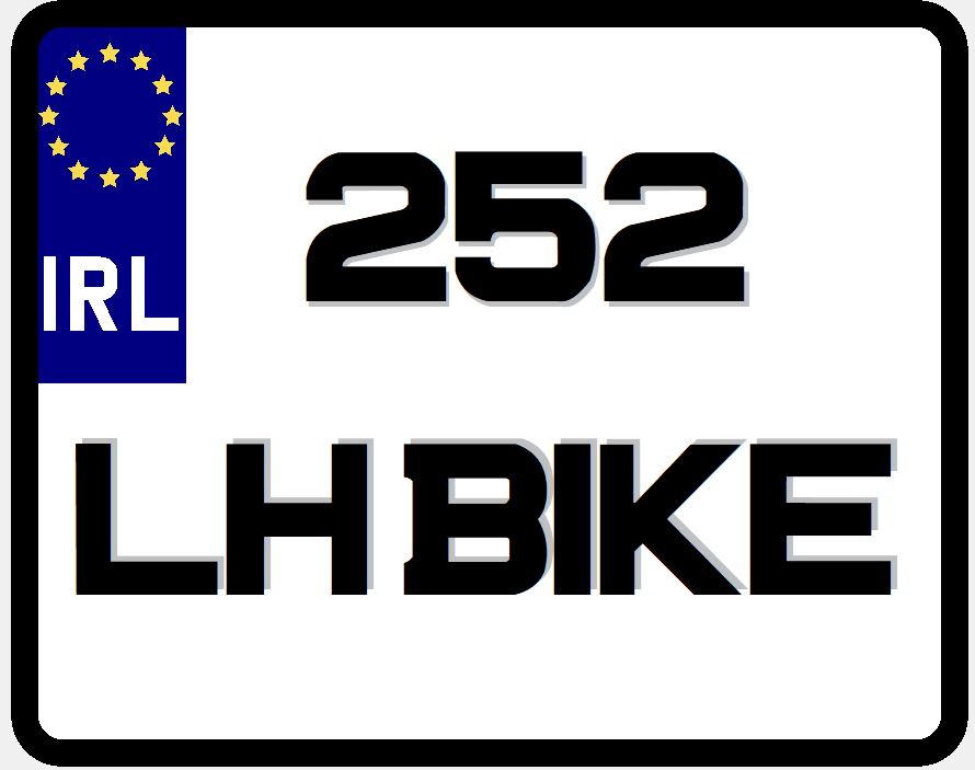 Motorbike number plate Ireland – style variant 2