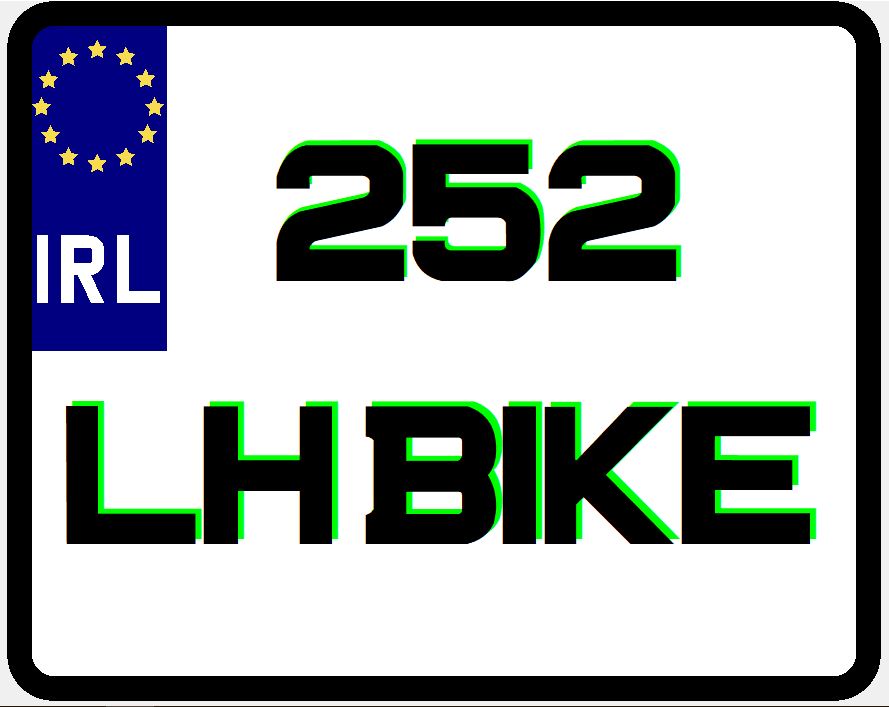 Motorbike number plate Ireland – style variant