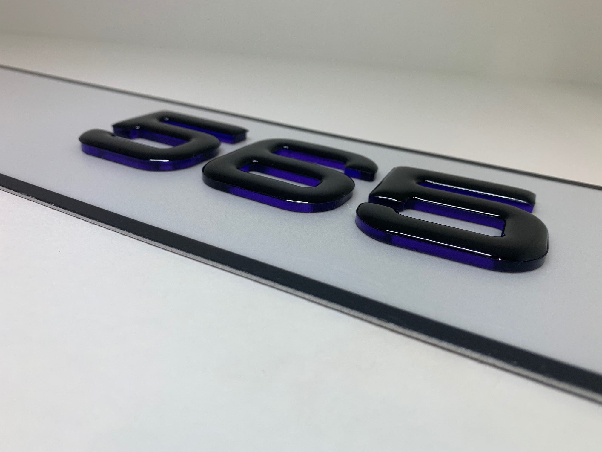 50mm 4D number plate Ireland – Blue Lettering