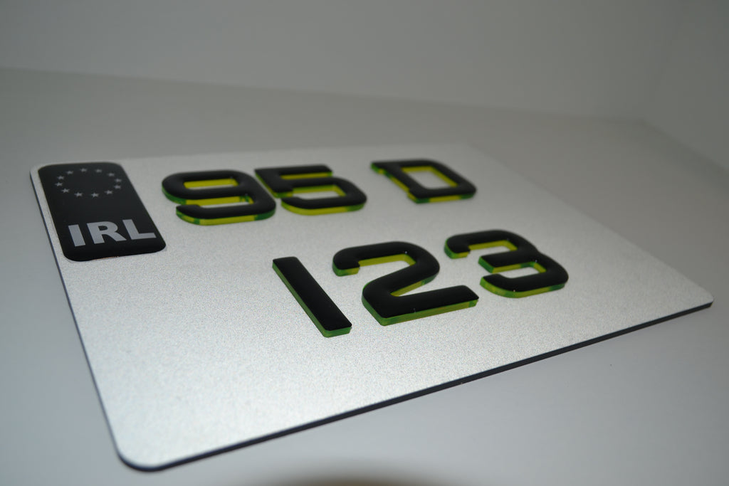 Square Japanese 4D number plate Ireland – Hulk Green Neon