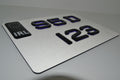 Square Japanese 4D number plate Ireland – Blue Neon
