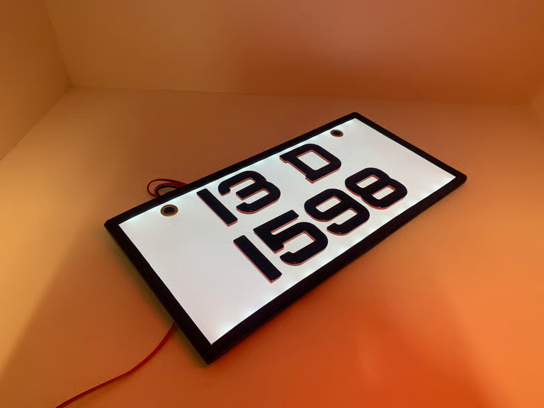 Illuminated Japanese number plate Ireland – LED detail view