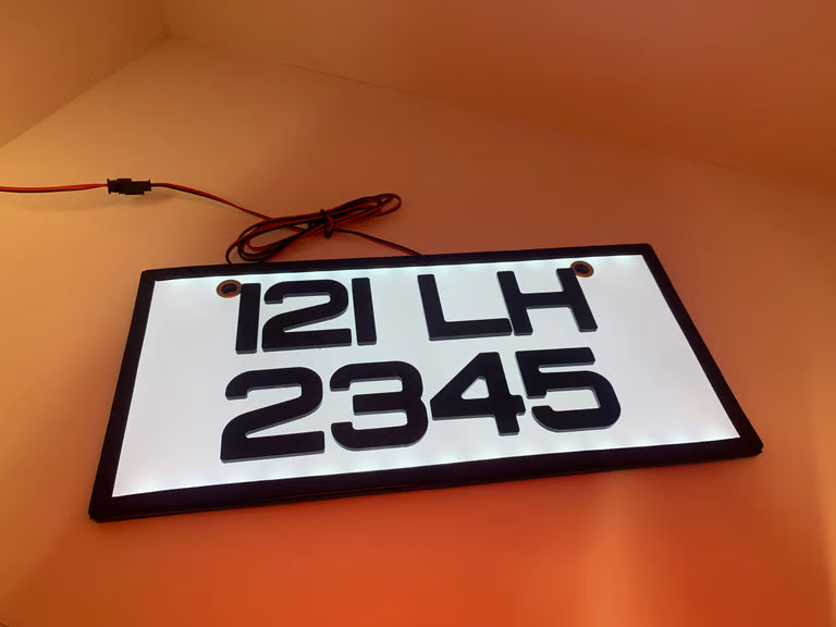 Illuminated Japanese number plate Ireland – LED detail view