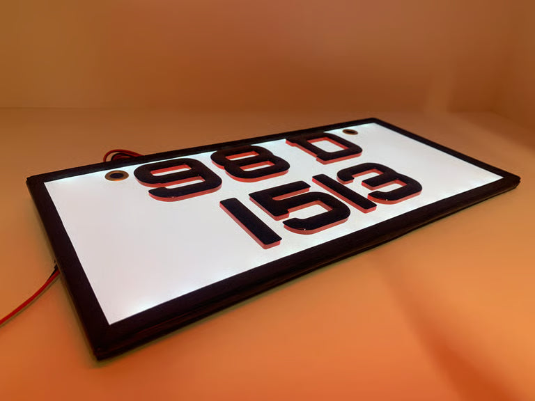 Illuminated Japanese number plate Ireland – LED detail view