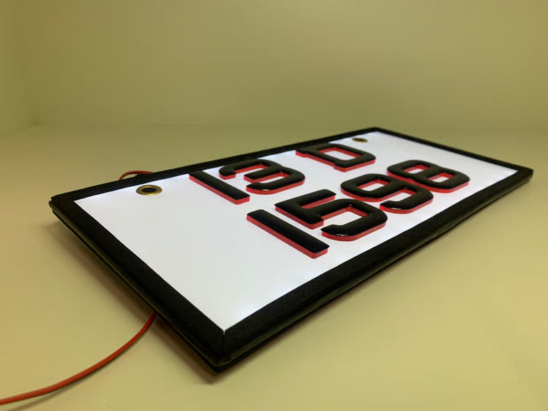 Illuminated Japanese number plate Ireland – LED detail view