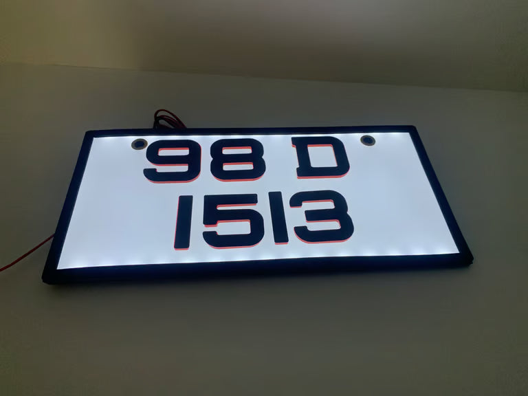 Illuminated Japanese number plate Ireland – LED detail view