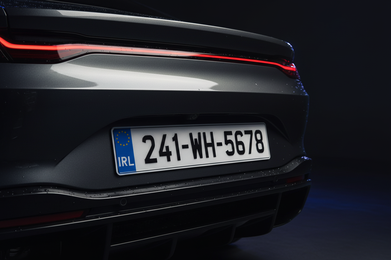 Standard NCT Compliant Number Plate on Vehicle